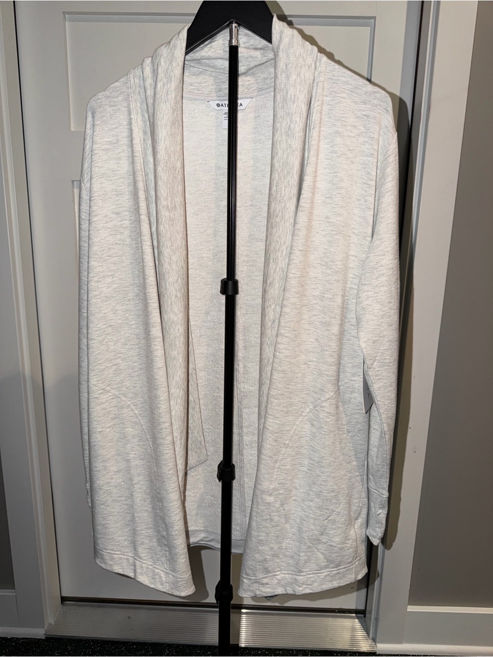 Athleta Gray Open-Front Shawl Collar Cardigan